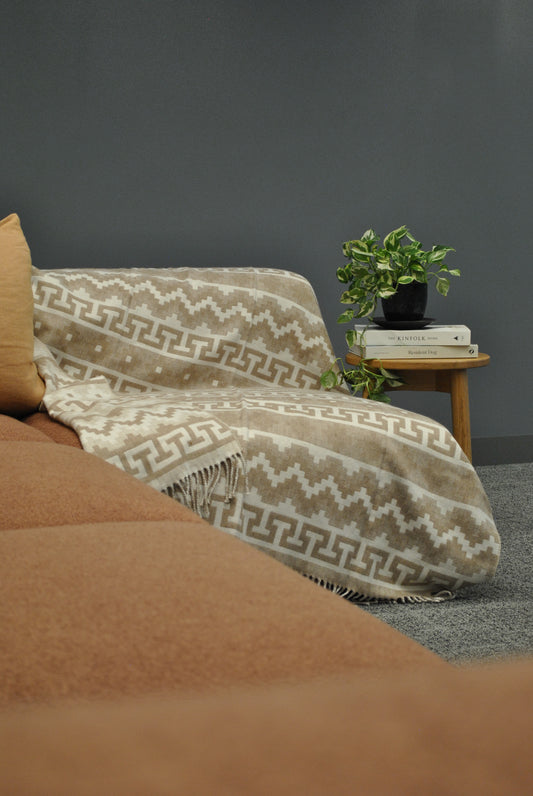 Light Sand Alpaca Throw