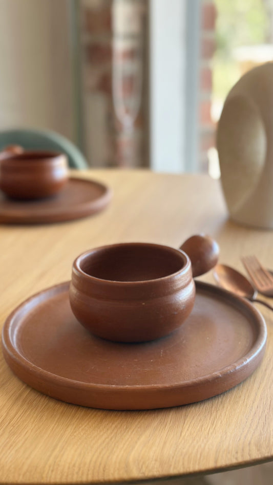 Terracotta Unglazed Soup Bowls – Set of 2 | Handmade Pomaire Pottery