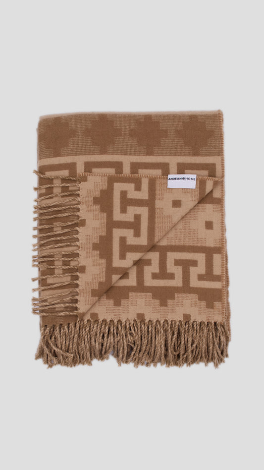 Light Camel Alpaca Throw