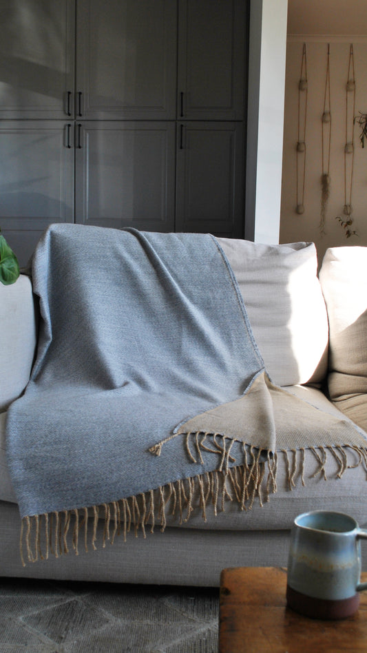 Lightweight Grey Alpaca Throw