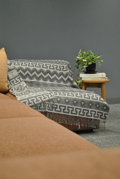 Light Grey Alpaca Throw