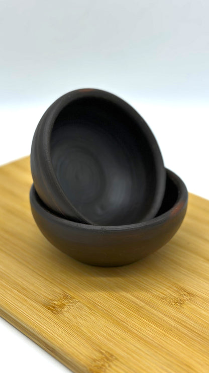 Terracotta Unglazed Sauce Bowls – Set of 2 | Handmade Pomaire Pottery