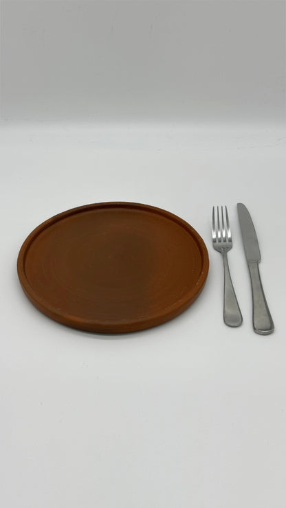 Terracotta Unglazed Large Plate | Handmade Pomaire Pottery