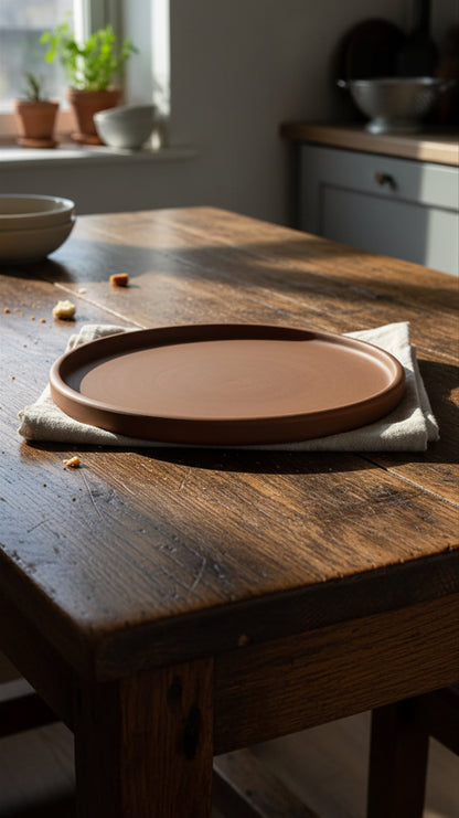 Terracotta Unglazed Large Plate | Handmade Pomaire Pottery