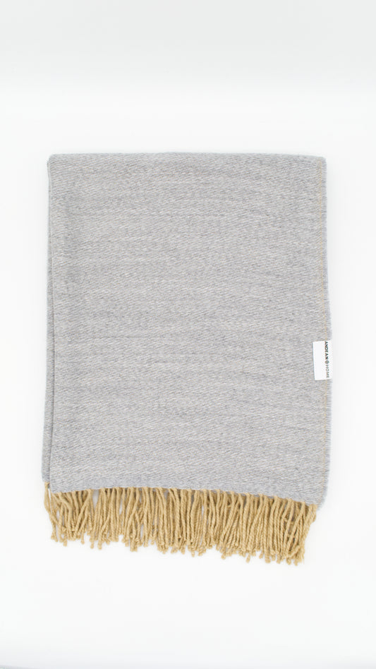 Lightweight Grey Alpaca Throw