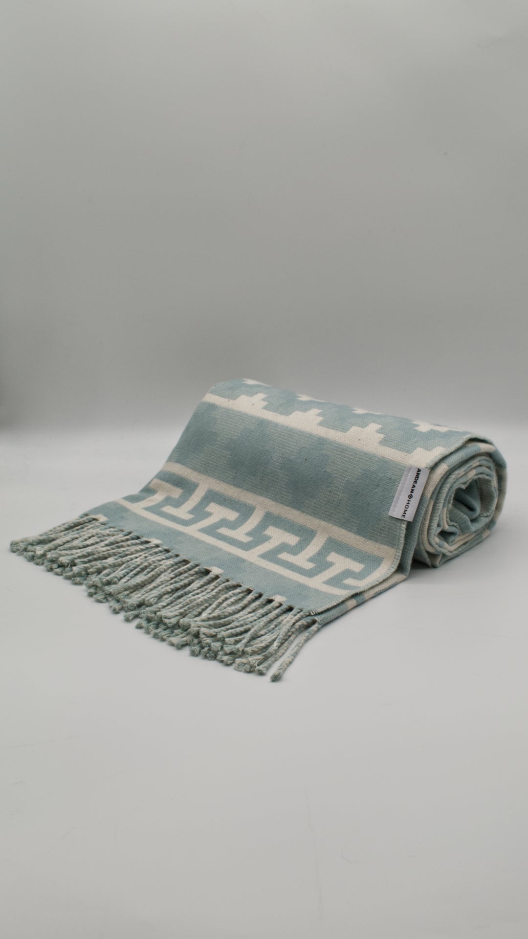 Light Blue Alpaca Throw