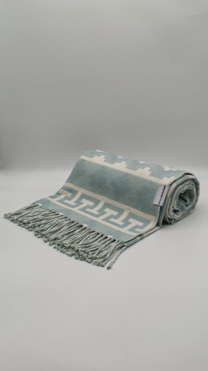 Light Blue Alpaca Throw