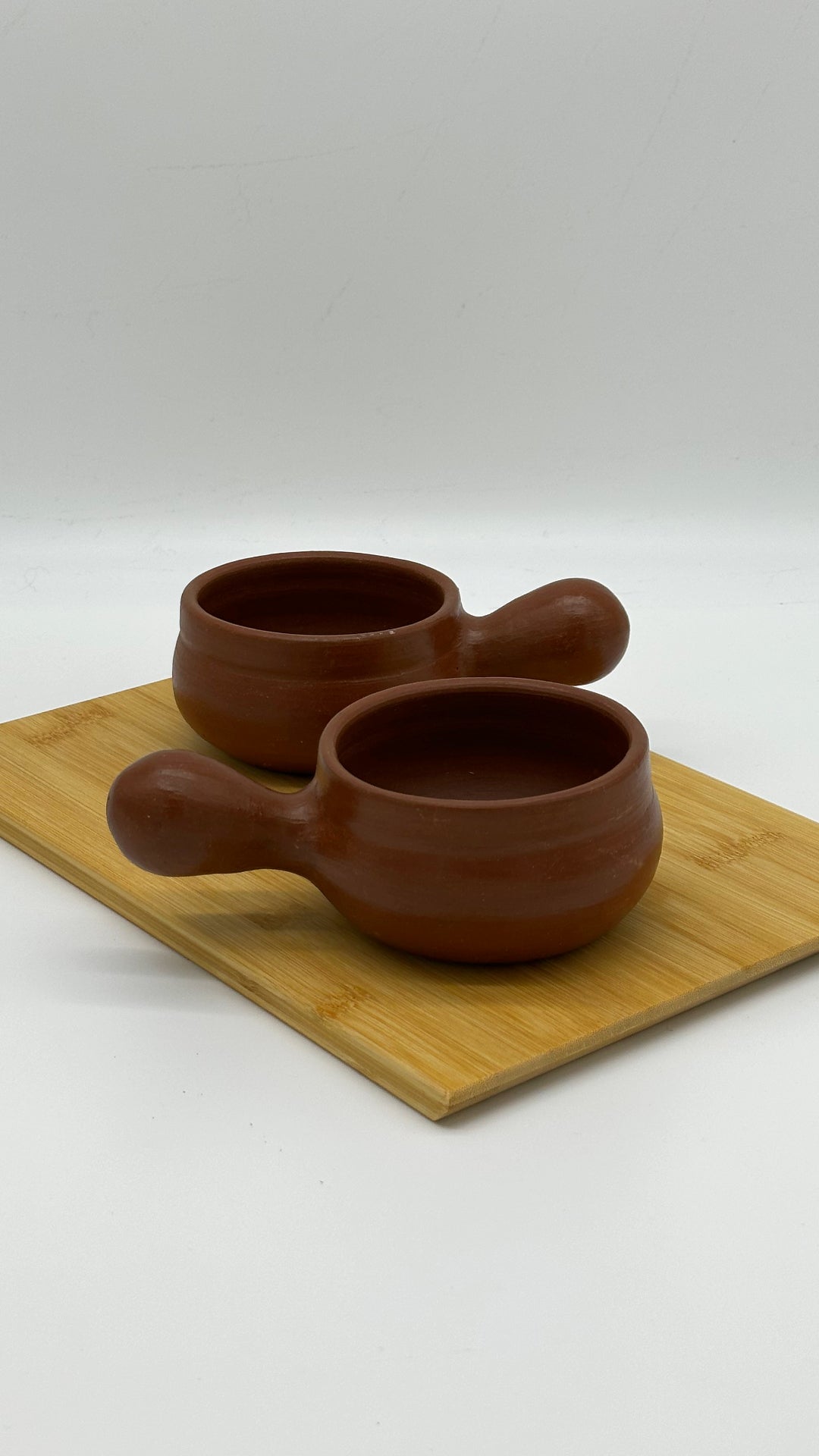 Terracotta Unglazed Soup Bowls – Set of 2 | Handmade Pomaire Pottery