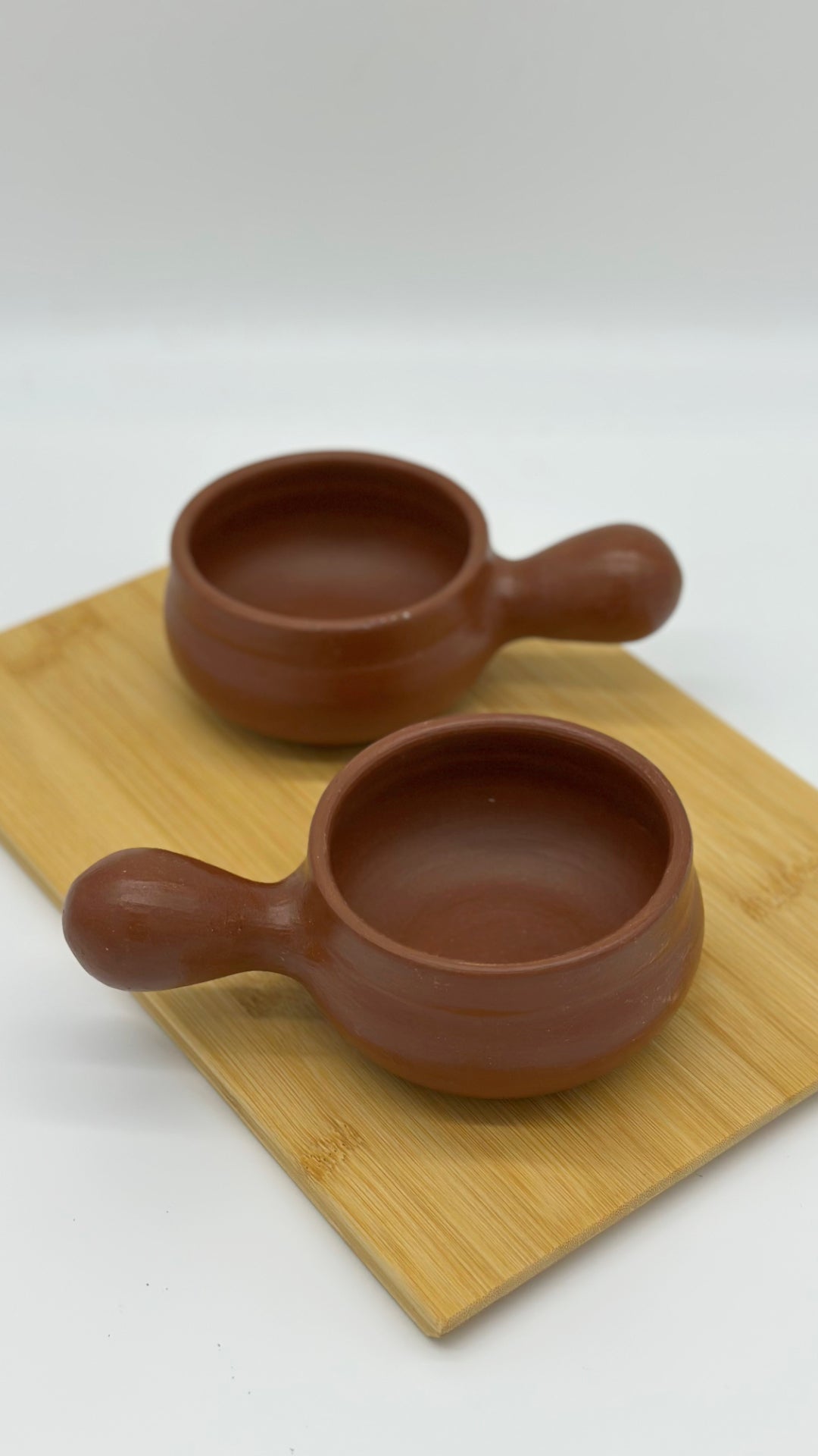 Terracotta Unglazed Soup Bowls – Set of 2 | Handmade Pomaire Pottery