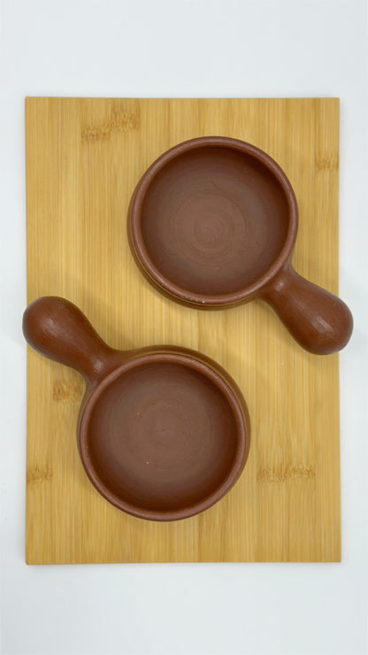 Terracotta Unglazed Soup Bowls – Set of 2 | Handmade Pomaire Pottery