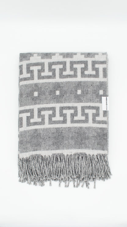 Light Grey Alpaca Throw