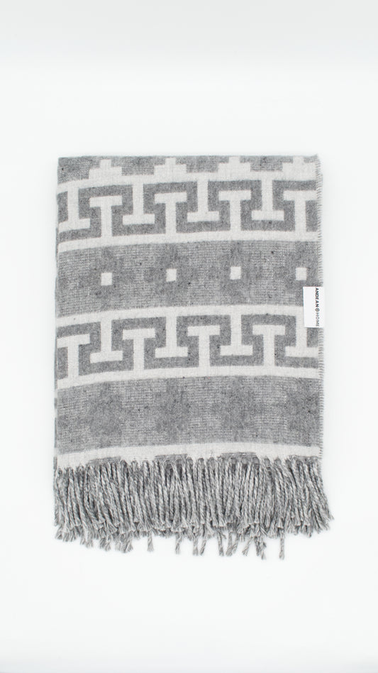 Light Grey Alpaca Throw