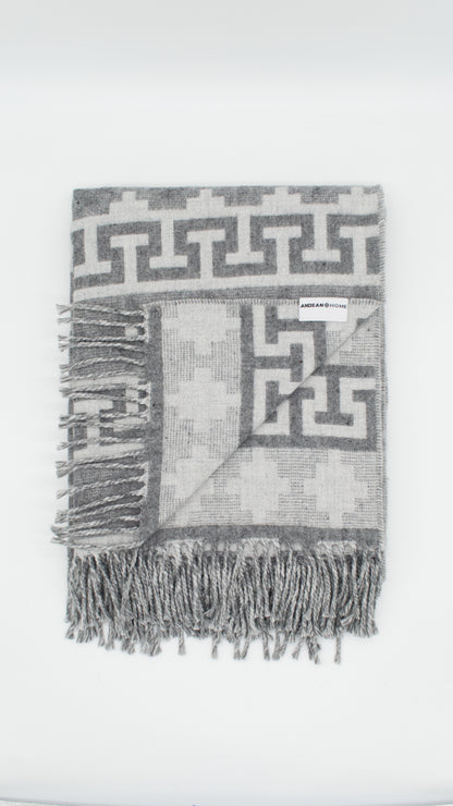 Light Grey Alpaca Throw