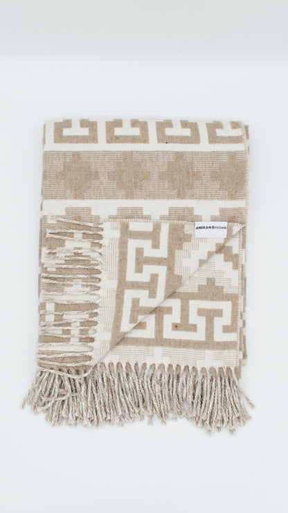 Light Sand Alpaca Throw