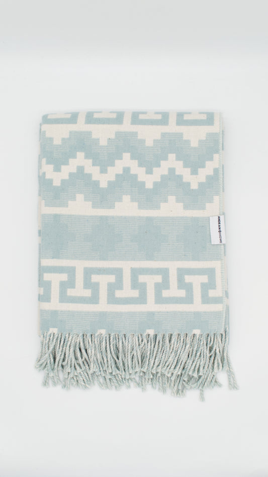 Light Blue Alpaca Throw