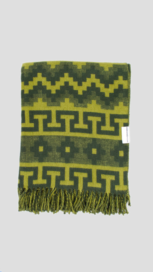 Green Forrest Alpaca Throw