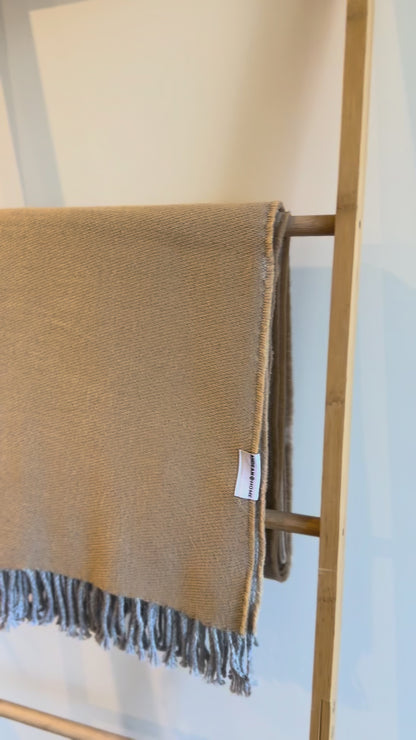 Lightweight Sand Alpaca Throw