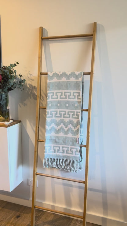 Light Blue Alpaca Throw