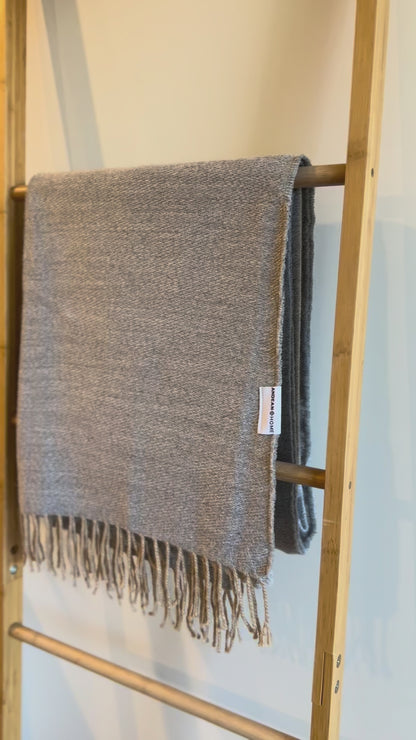 Lightweight Grey Alpaca Throw