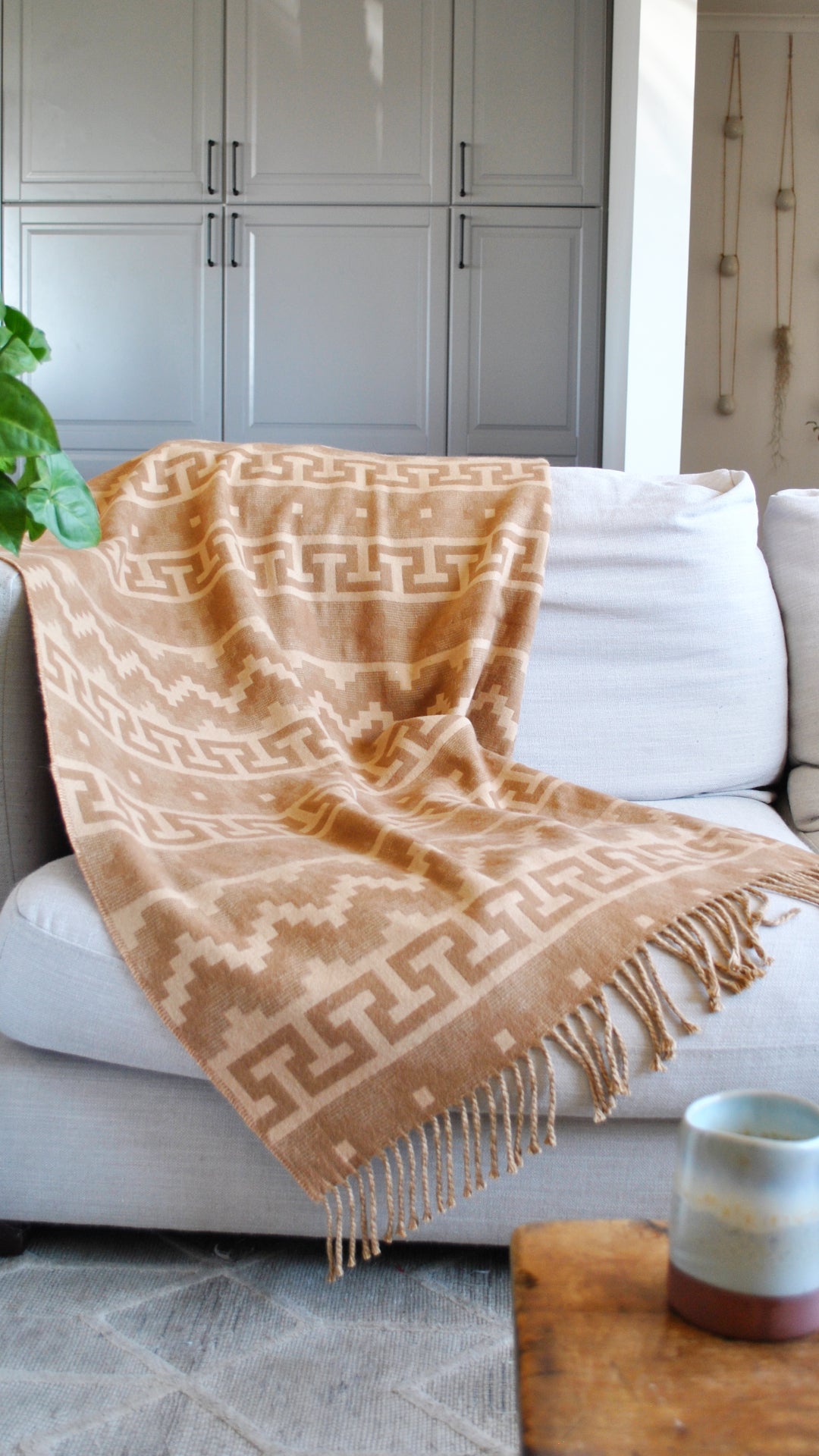 Light Camel Alpaca Throw