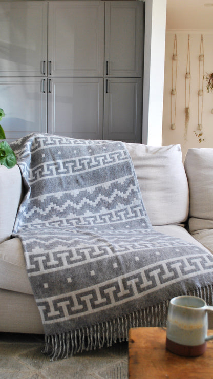 Light Grey Alpaca Throw